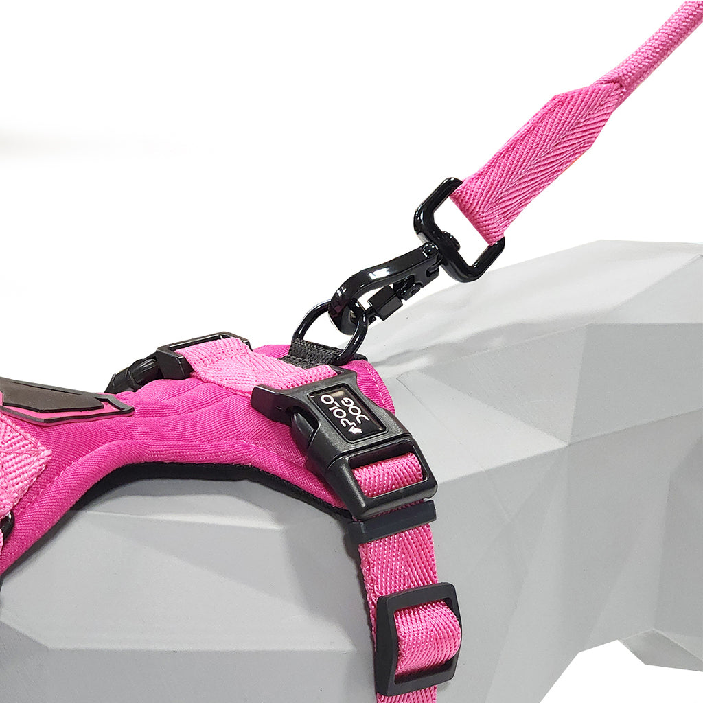 PEITORAL H ROSA PARA CÃES COM 2 PONTOS DE ENGATE ANTIPUXÃO