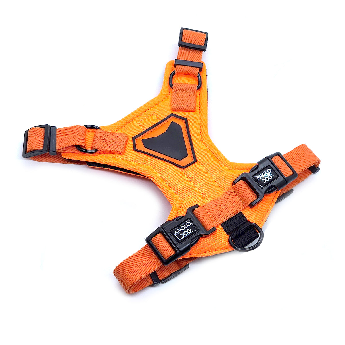 PEITORAL H LARANJA PARA CÃES COM 2 PONTOS DE ENGATE ANTIPUXÃO