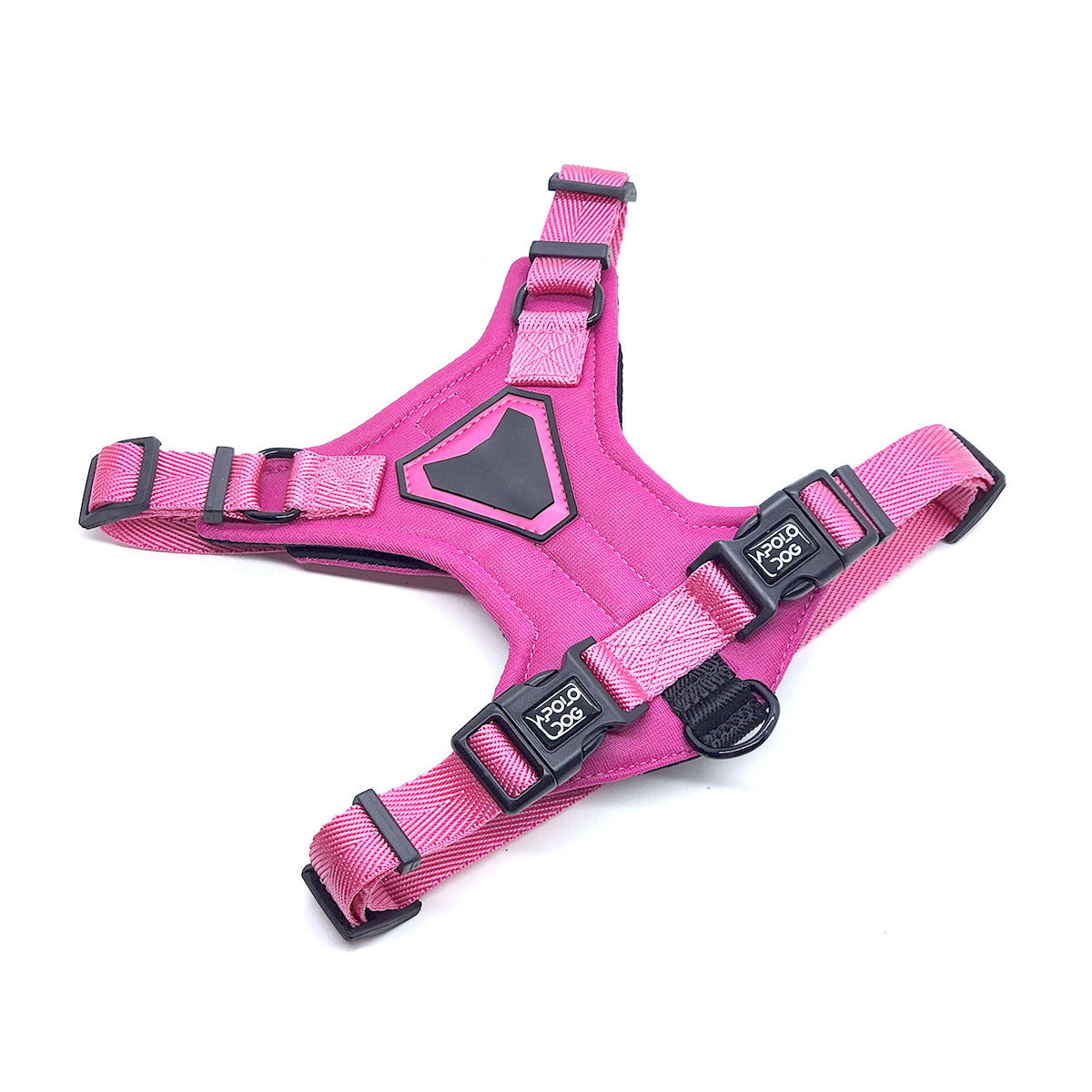 PEITORAL H ROSA PARA CÃES COM 2 PONTOS DE ENGATE ANTIPUXÃO