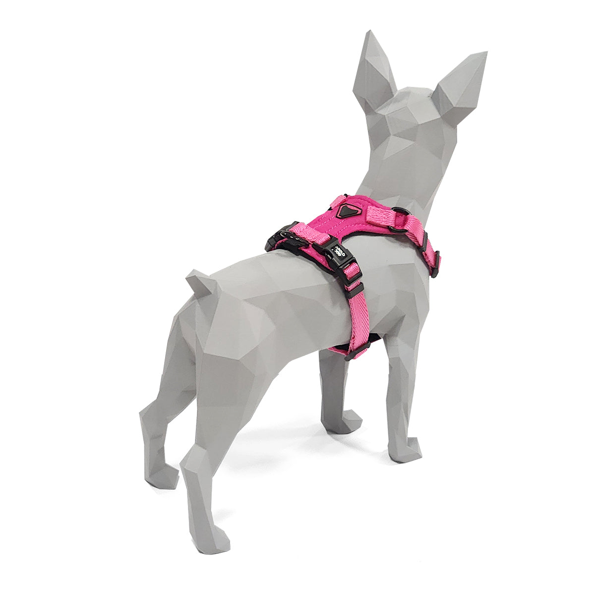 PEITORAL H ROSA PARA CÃES COM 2 PONTOS DE ENGATE ANTIPUXÃO