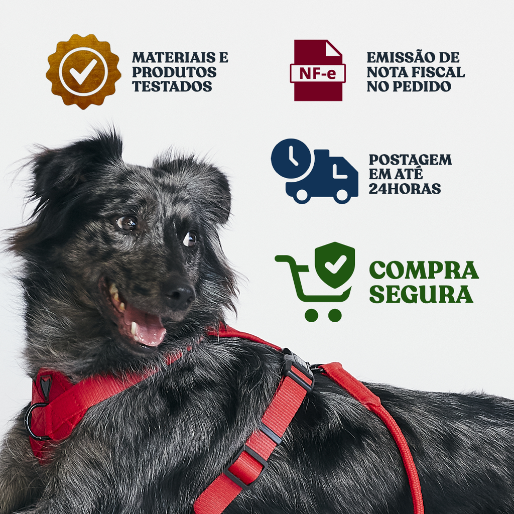 PEITORAL H PRETO PARA CÃES COM 2 PONTOS DE ENGATE ANTIPUXÃO
