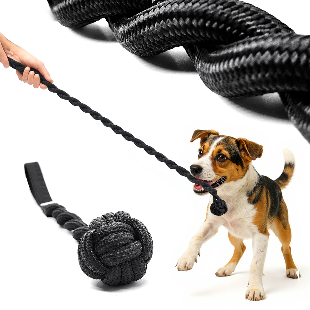 CABO DE GUERRA PRETO BRINQUEDO INTERATIVO PARA CÃES